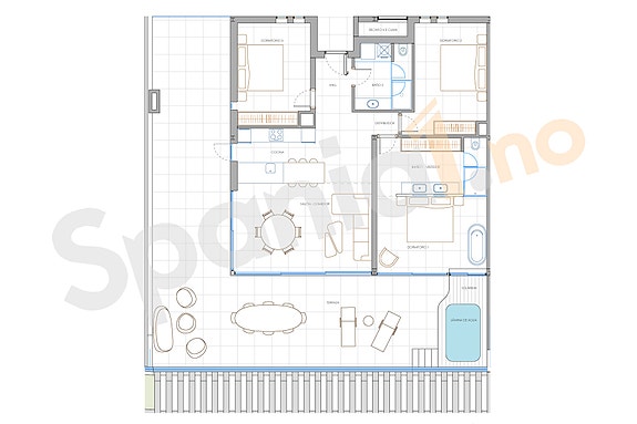 Plantegning Sky Villa med 3 soverom