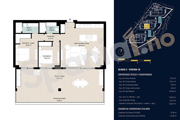 Plantegning leilighet med 2 soverom i mellometasje