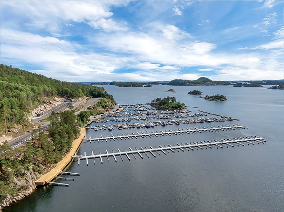 Vaglen båthavn - Søgne - Ny flott båthavn - båtplasser i ulike størrelser med parkering.