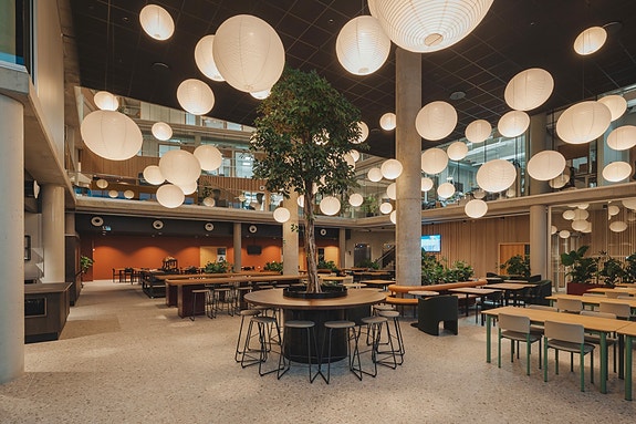 Vår personalrestaurant, fungerer som et sosialt samlingspunkt. Her nytes lunsjen, og restauranten legger til rette for et hyggelig og inkluderende miljø.