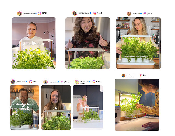 Vi lager også mye innhold via influencere