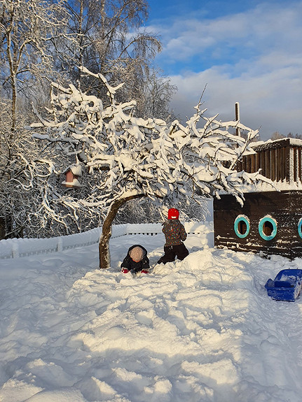 Så gøy med så mye snø!