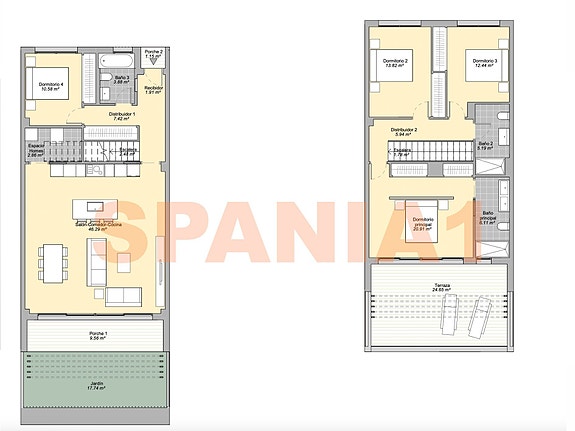 Planløsning for rekkehus