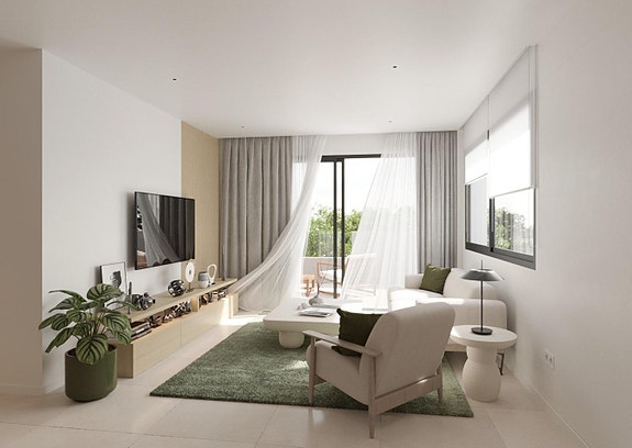 Toppleilighet med egen takterrasse - 2 soverom og 2 bad - Flott fellesområde!