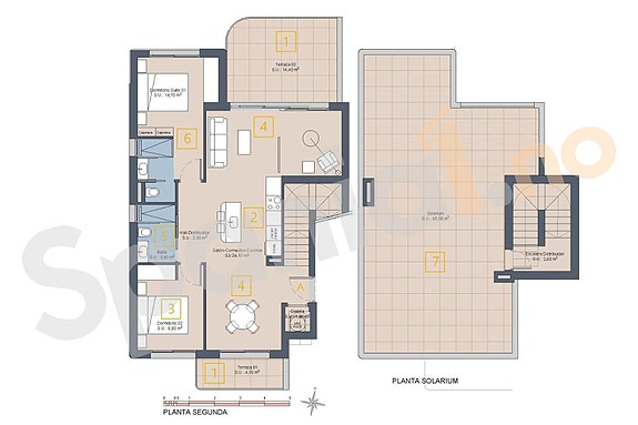 Penthouse med stor takterrasse og 3 soverom - Nær strand og golf