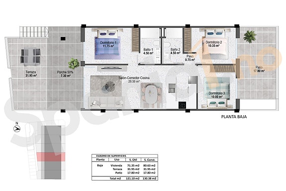 Stor leilighet med 3 soverom og 2 bad | Flott fellesområde med basseng | Parkering