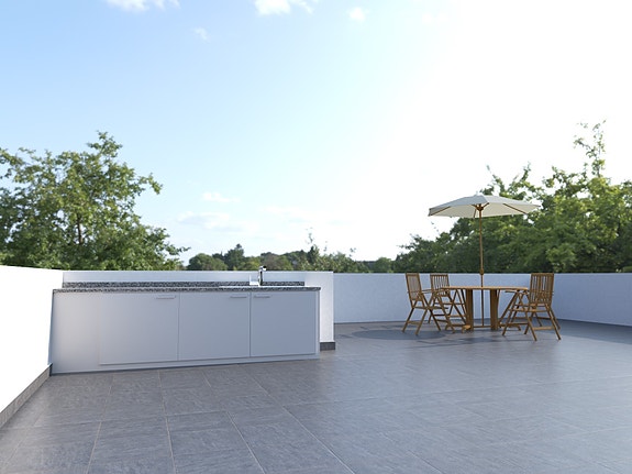 Villa med 3 soverom og 2 bad | Alt på et plan med takterrasse og basseng | Parkering