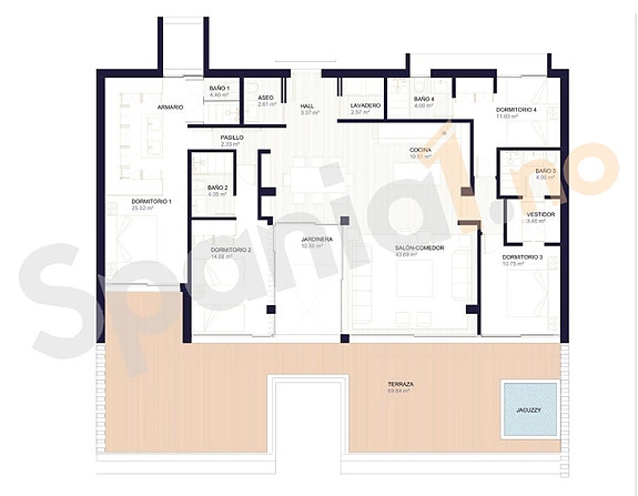 EKSKLUSIV LEILIGHET | 4 soverom | Stor terrasse | Tropisk lagune | Må sees!