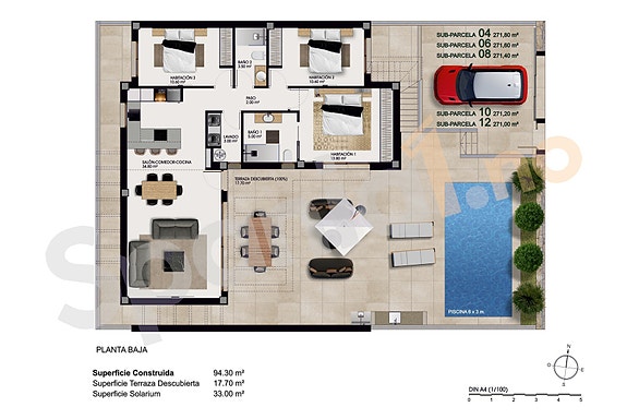 Nydelig moderne villa | 3 soverom og 2 bad | Stor uteplass med basseng
