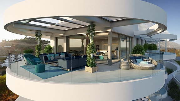 Elegant leilighet med terrasse og havutsikt - Tilgang til basseng, spa og treningsrom