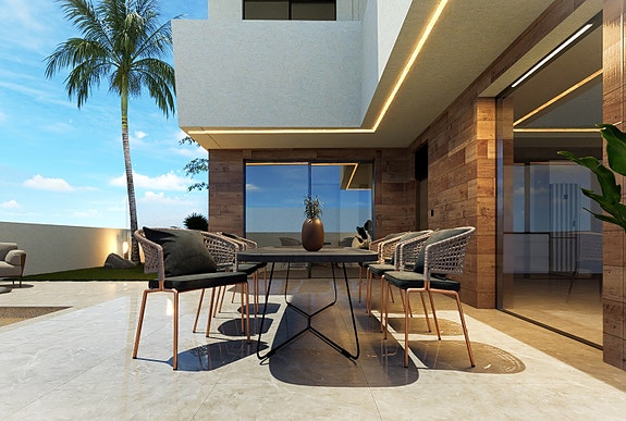 Spektakulær ny villa med skarpt design, privat basseng og solrike uteplasser - Gangavstand til strand og sentrum