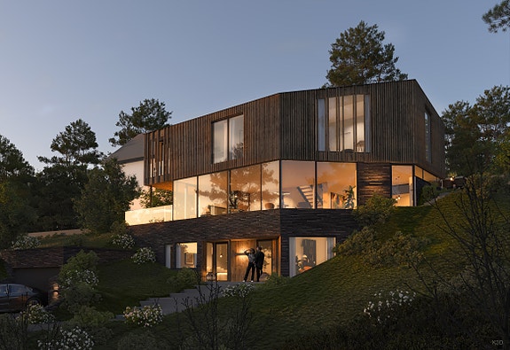 Illustrasjon av bolig som det er gitt rammetillatelse på