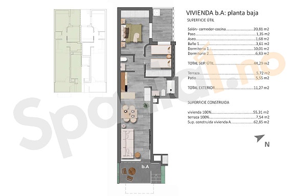 Lekre leiligheter med fellesbasseng på takterrasse og havnær beliggenhet - 100 meter fra stranden