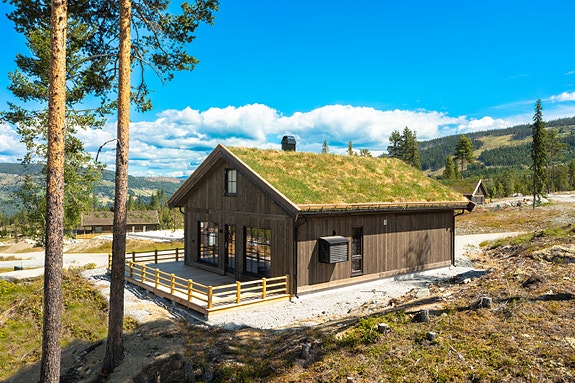 Tilsvarende hytte er prosjektert her på tomt 59 i Nesfjellet Vest