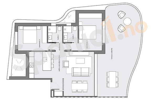 Moderne penthouse med solrik terrasse - Eksklusive fellesfasiliteter med basseng og spa