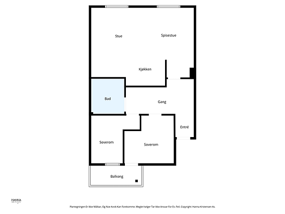 Plantegning av leiligheten