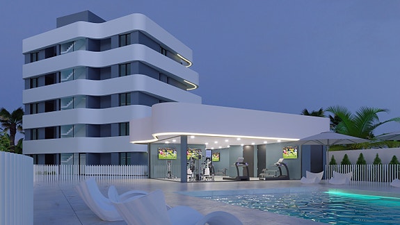 Moderne leilighet med solrik terrasse - Tilgang til basseng, spa og treningsområde