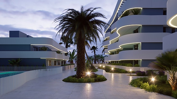 Moderne leilighet med solrik terrasse - Tilgang til basseng, spa og treningsområde