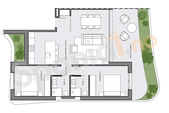 Moderne leilighet med solrik terrasse - Tilgang til basseng, spa og treningsområde
