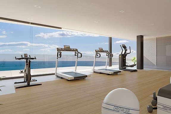 Eksklusiv penthouse med stor terrasse og fantastisk havutsikt! Gangavstand til strand. Nydelige fellesområder.