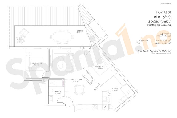 Eksklusiv penthouse - Resortfasiliteter, store terrasser og gode forbindelser - Parkering og bod