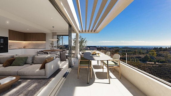Penthouse med 3 soverom og stor terrasse - Sjøutsikt og moderne komfort i Mijas