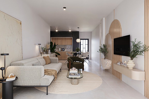 Nybygg!  Leilighet med egen hage | 2 soverom og 2 bad | Flott fellesområde med basseng | Parkering