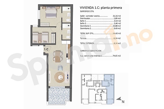 Nybygg med basseng og felles takterrasse - Kun 100 meter fra sjøen