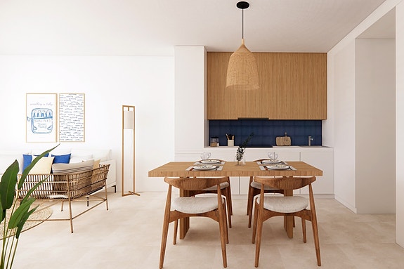 Toppleilighet med stor terrasse   100 meter fra stranden - Felles basseng og takterrasse