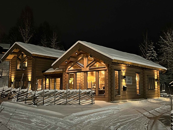 Foto fra vår visningshytte på Hellerudsletta