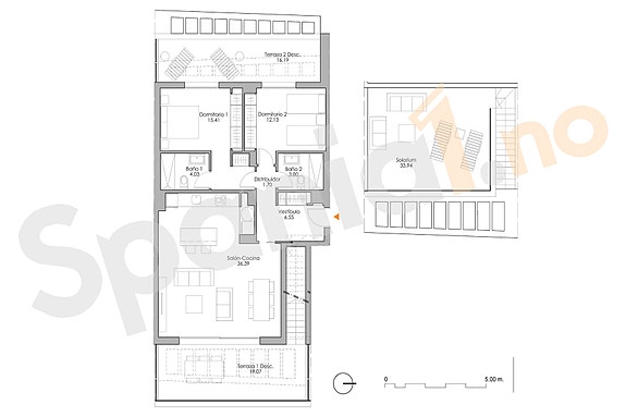 Penthouse - Store terrasser med fantastisk havutsikt - Flotte fellesfasiliteter med basseng, treningsrom og coworking