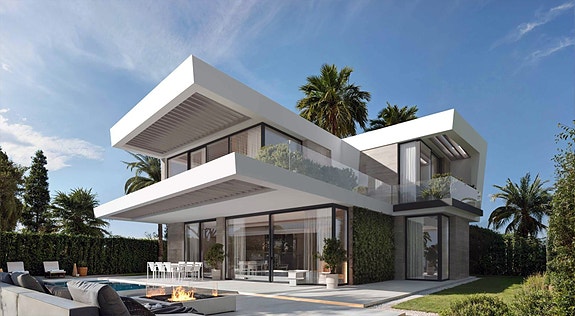 Eksklusiv villa med 5 soverom og 5 bad, privat basseng og takterrasse - Kun 200 meter fra stranden i Calahonda