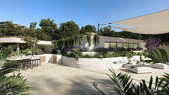 300 meter til strand | Leilighet med flott havutsikt | 3 soverom og 2 bad | Stor terrasse 30m2