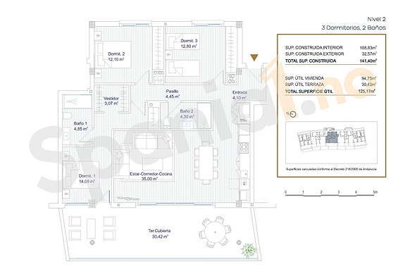 300 meter til strand | Leilighet med flott havutsikt | 3 soverom og 2 bad | Stor terrasse 30m2