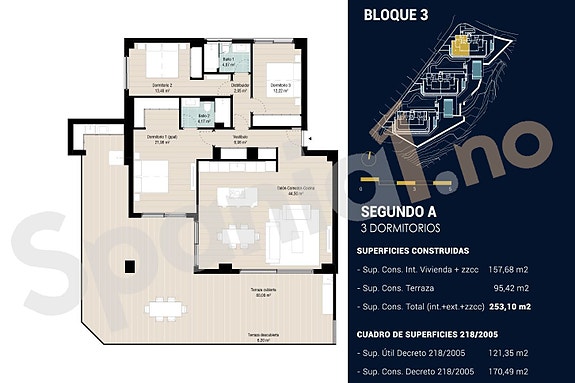 Ekslusiv leilighet med 3 soverom og stor terrasse på 95m² - Flotte fellesområder - 2 soverom og 2 bad