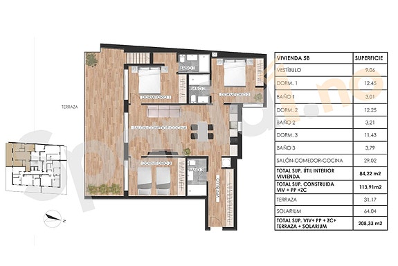 Ny moderne penthouse med 3 soverom, 3 bad og stor takterrasse - Kun 600 meter fra stranden