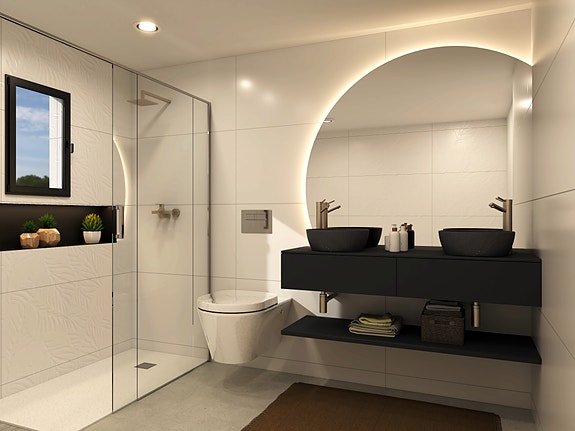 Siste ledige! Leilighet med 2 soverom og 2 bad | To terrasser | Fellesområde med basseng | Ferdigstilt 2025