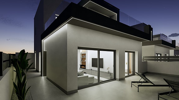 Eksklusiv villa med 3 soverom, privat basseng og takterrasse i Benijófar