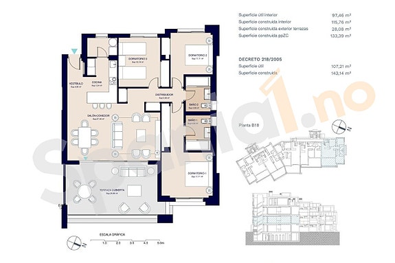 NYBYGG! Leilighet med 3 soverom i eksklusivt resort med spa og 4 bassenger -