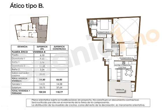 Penthouse like ved Playa del Cura - Stor terrasse og egen privat takterrasse