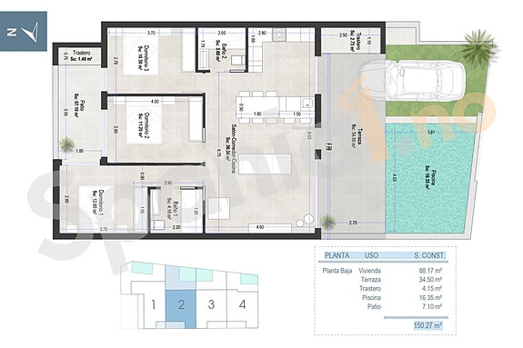 Eksklusiv leilighet med 3 soverom og 2 bad  | Hage med basseng | Møbler inkludert!