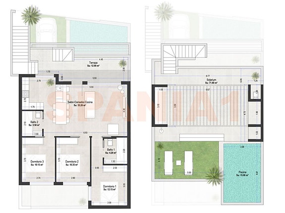 Strøken Penthouse med 3 soverom og 2 bad | Møbler inkludert! | Egen takterrasse med basseng og utekjøkken |