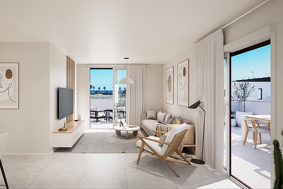 Nybygg! Rekkehus kun få meter fra Middelhavet | 3 soverom og 2 bad | Privat takterrasse og romslig uteområde