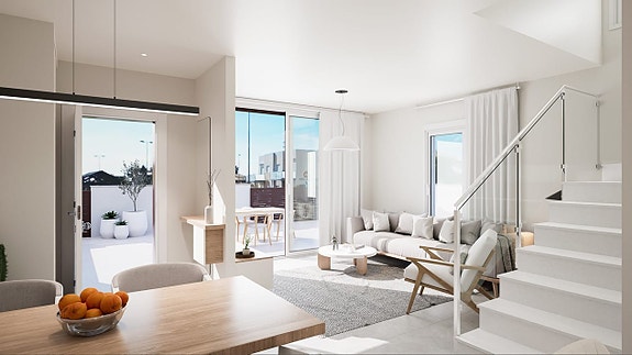 Nybygg! Rekkehus kun få meter fra Middelhavet | 3 soverom og 2 bad | Privat takterrasse og romslig uteområde