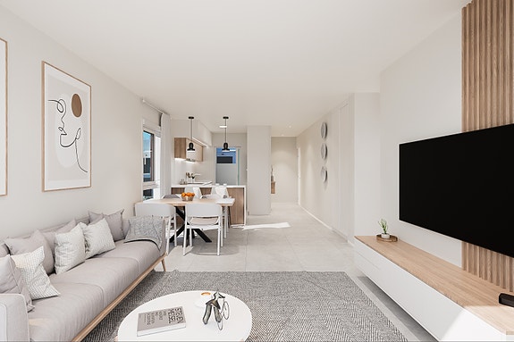 Nybygg! Rekkehus kun få meter fra Middelhavet | 3 soverom og 2 bad | Privat takterrasse og romslig uteområde