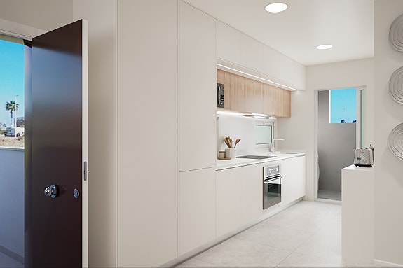 Nybygg! Rekkehus kun få meter fra Middelhavet | 3 soverom og 2 bad | Privat takterrasse og romslig uteområde