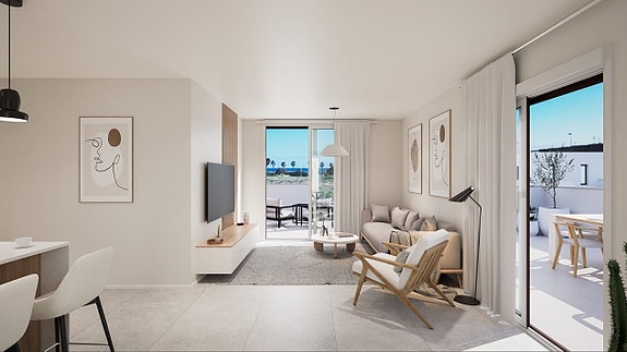 Nybygg! Rekkehus kun få meter fra Middelhavet | 3 soverom og 2 bad | Privat takterrasse og romslig uteområde