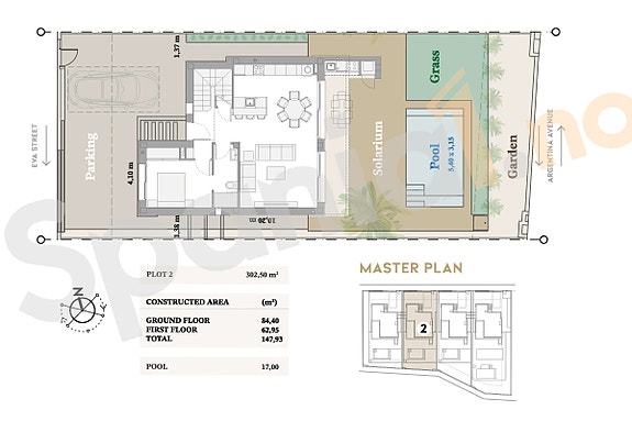 Plantegning av tomten, bolig nr. 2