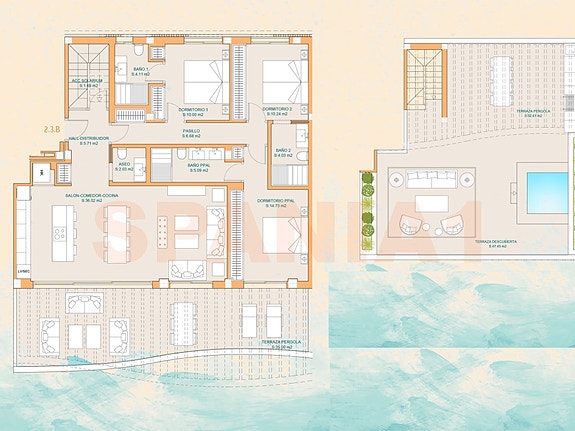 HAVUTSIKT! Eksklusiv penthouse-leilighet med gangavstand til strand | Takterrasse med privat basseng | Gym og SPA