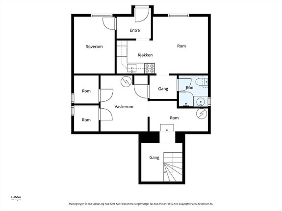 Plantegning hybeletasje og kjeller